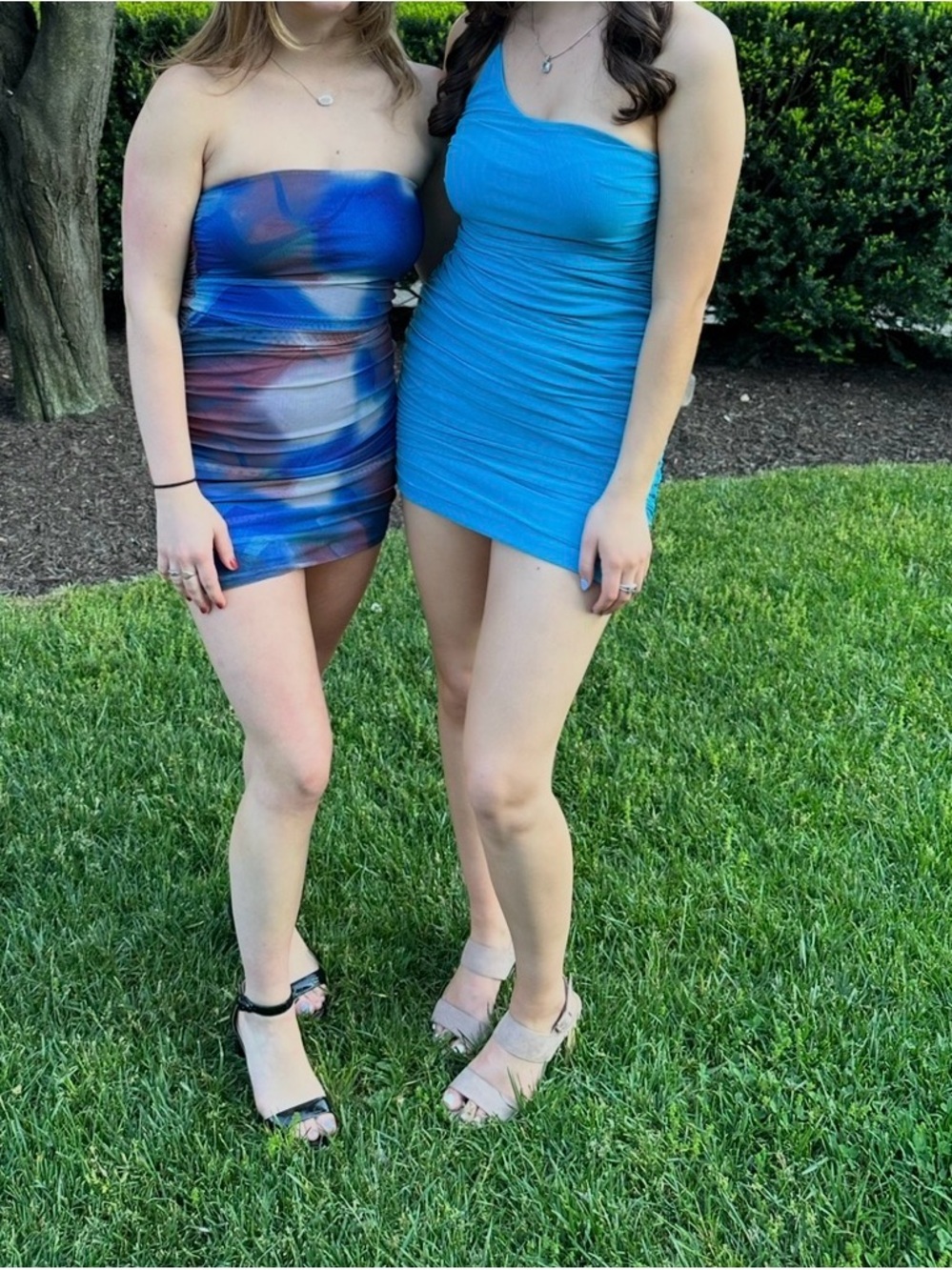 Princess Polly Bright Blue One-Shoulder Ruched Mini Dress